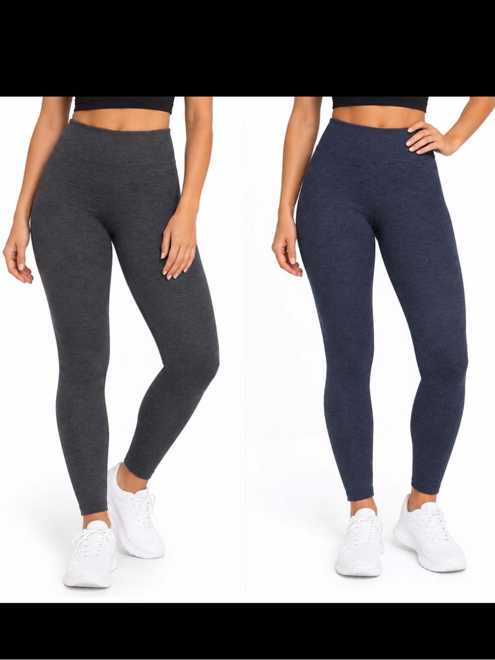 Old Navy Women S Tall Leggings Lot of 2 Gray Navy Cotton Stretch Full Length